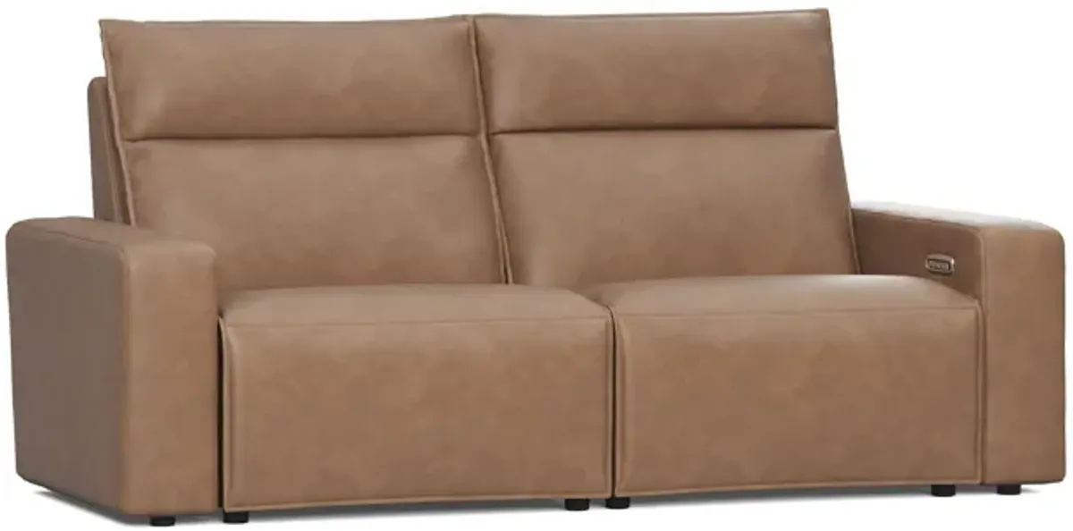 ModularTwo Brown Dual Power Reclining Loveseat