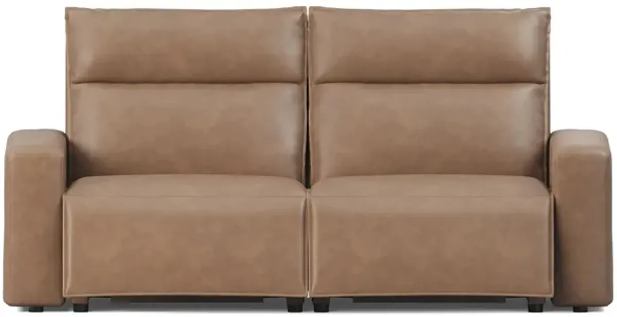 ModularTwo Brown Dual Power Reclining Loveseat