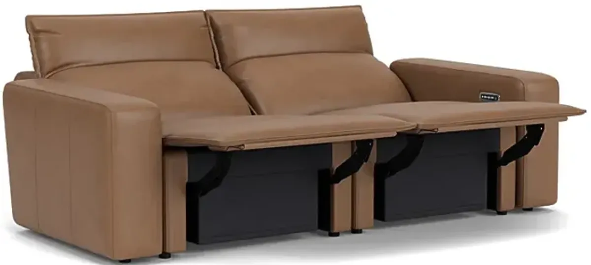 ModularTwo Brown Dual Power Reclining Loveseat