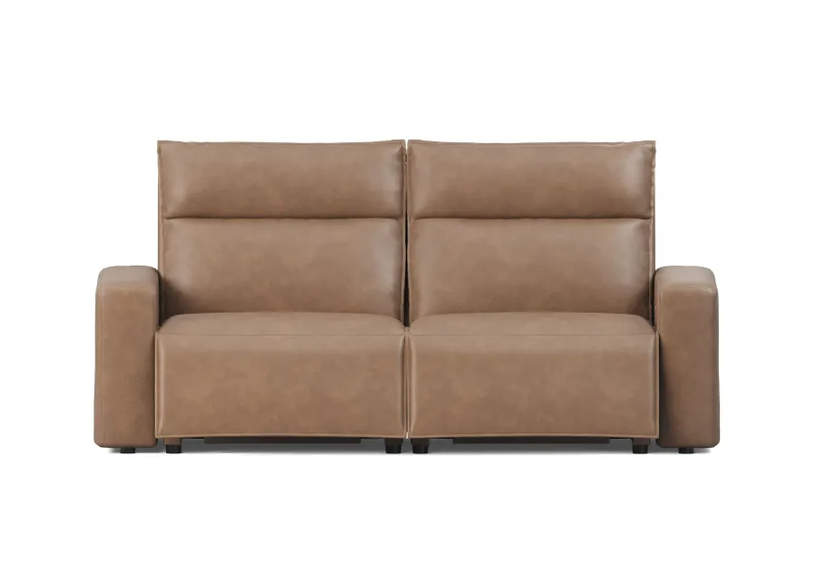 ModularTwo Brown Dual Power Reclining Loveseat