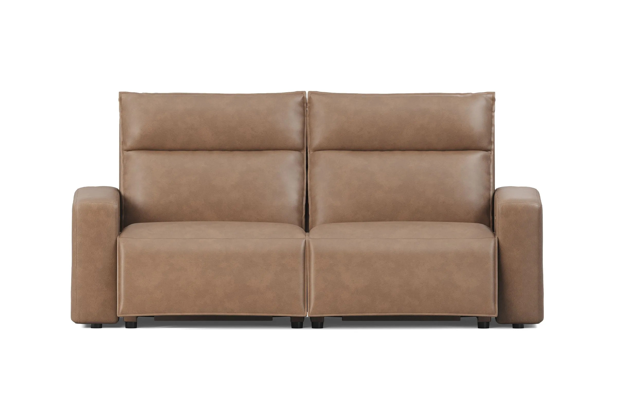 ModularTwo Brown Dual Power Reclining Loveseat