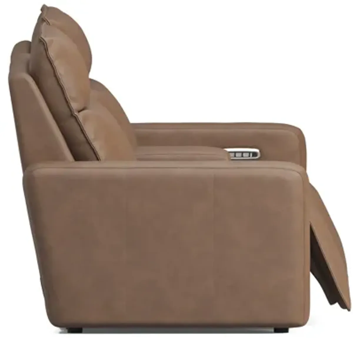 ModularTwo Brown Dual Power Reclining Console Loveseat