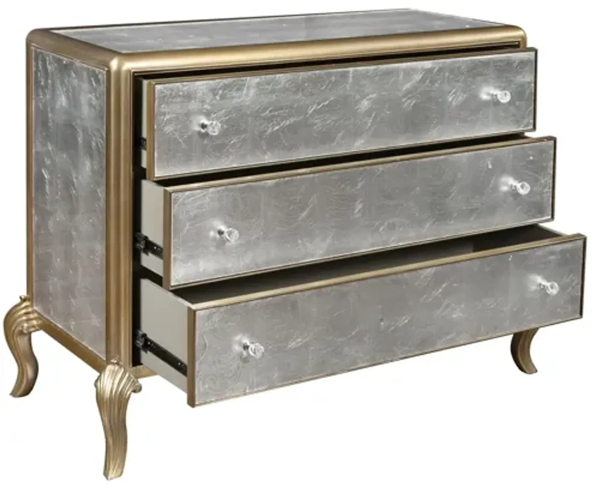 Three Drawer Eglomise Accent Chest