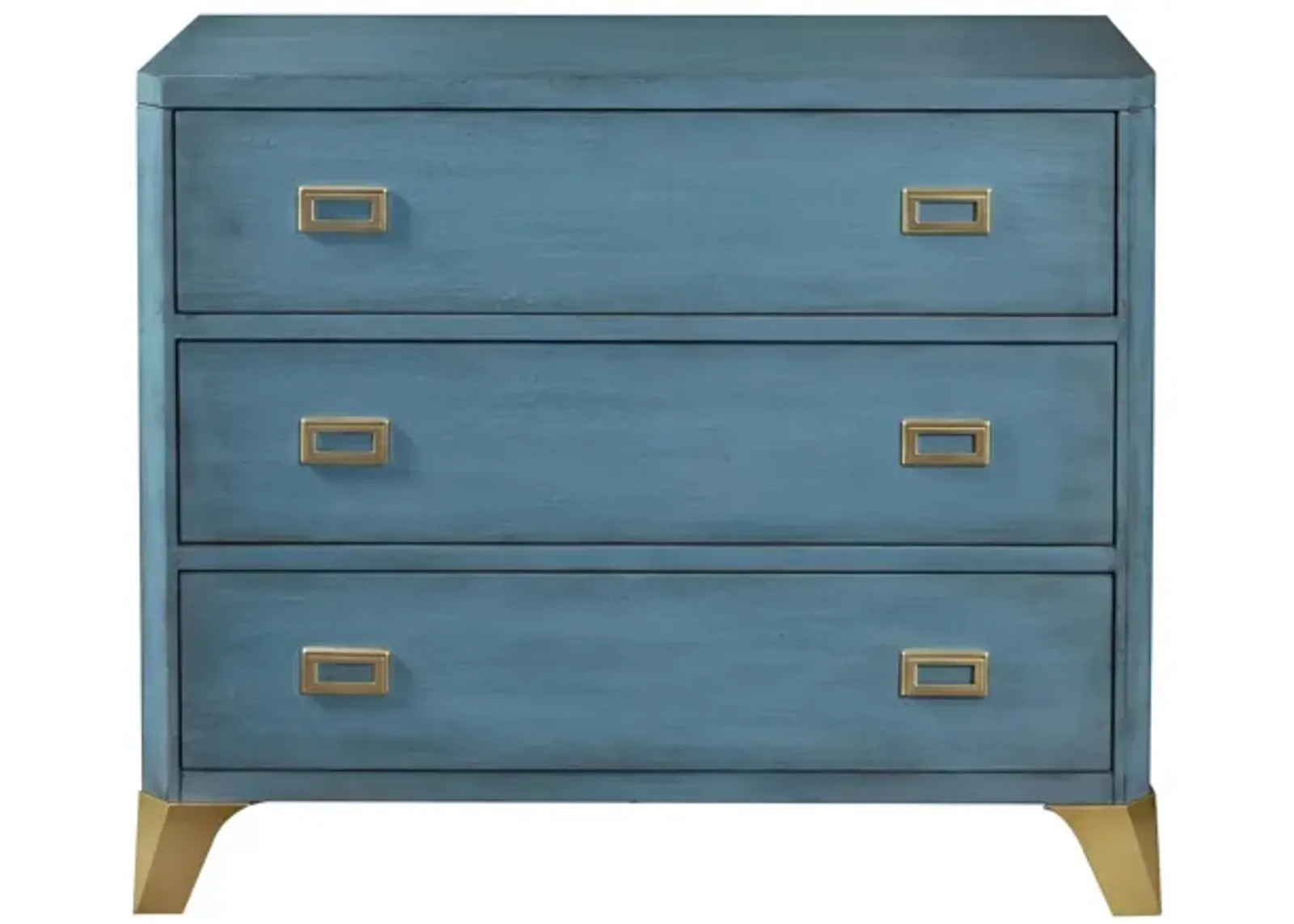 Three Drawer Turquoise Blue Accent Chest