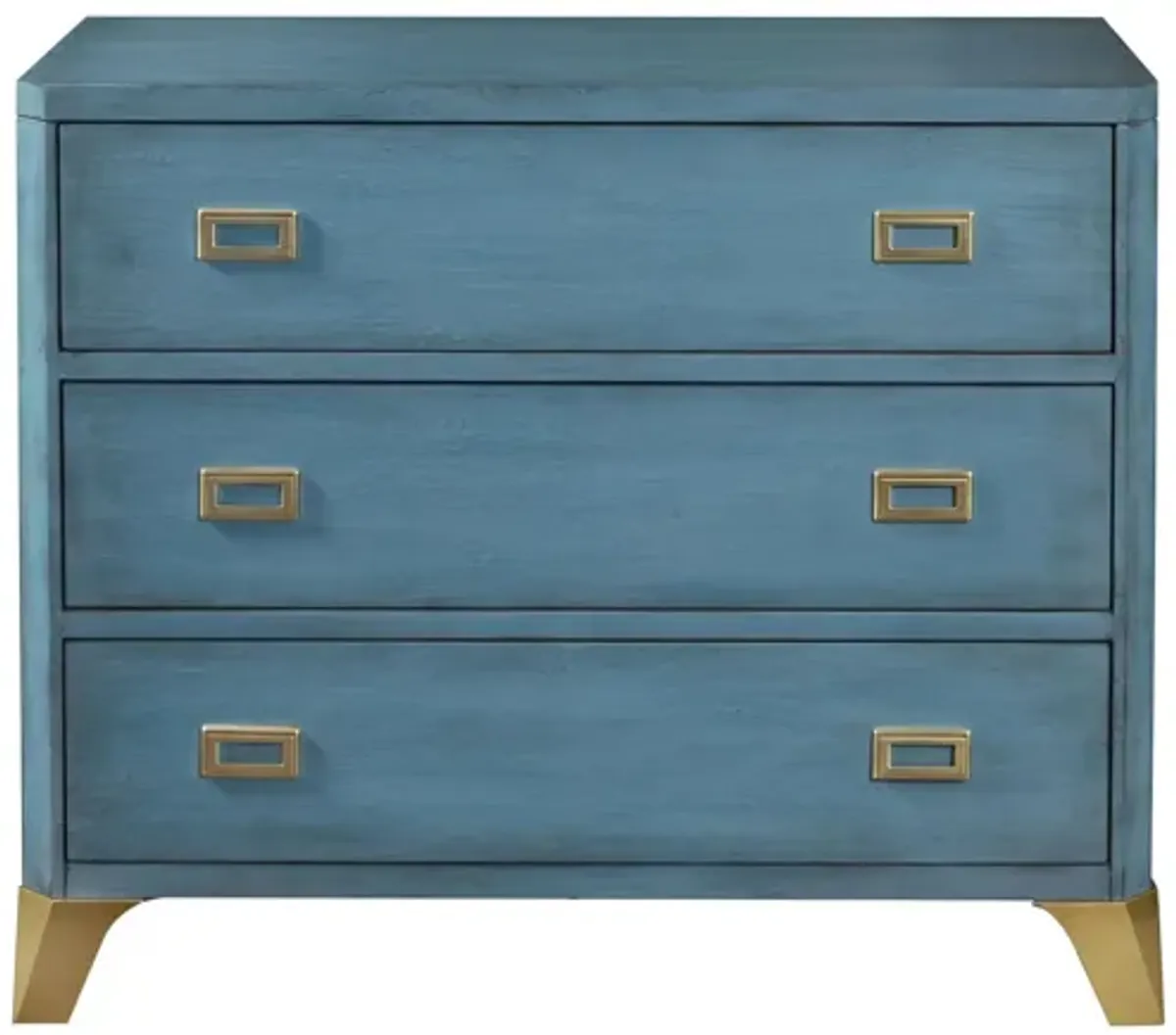 Three Drawer Turquoise Blue Accent Chest