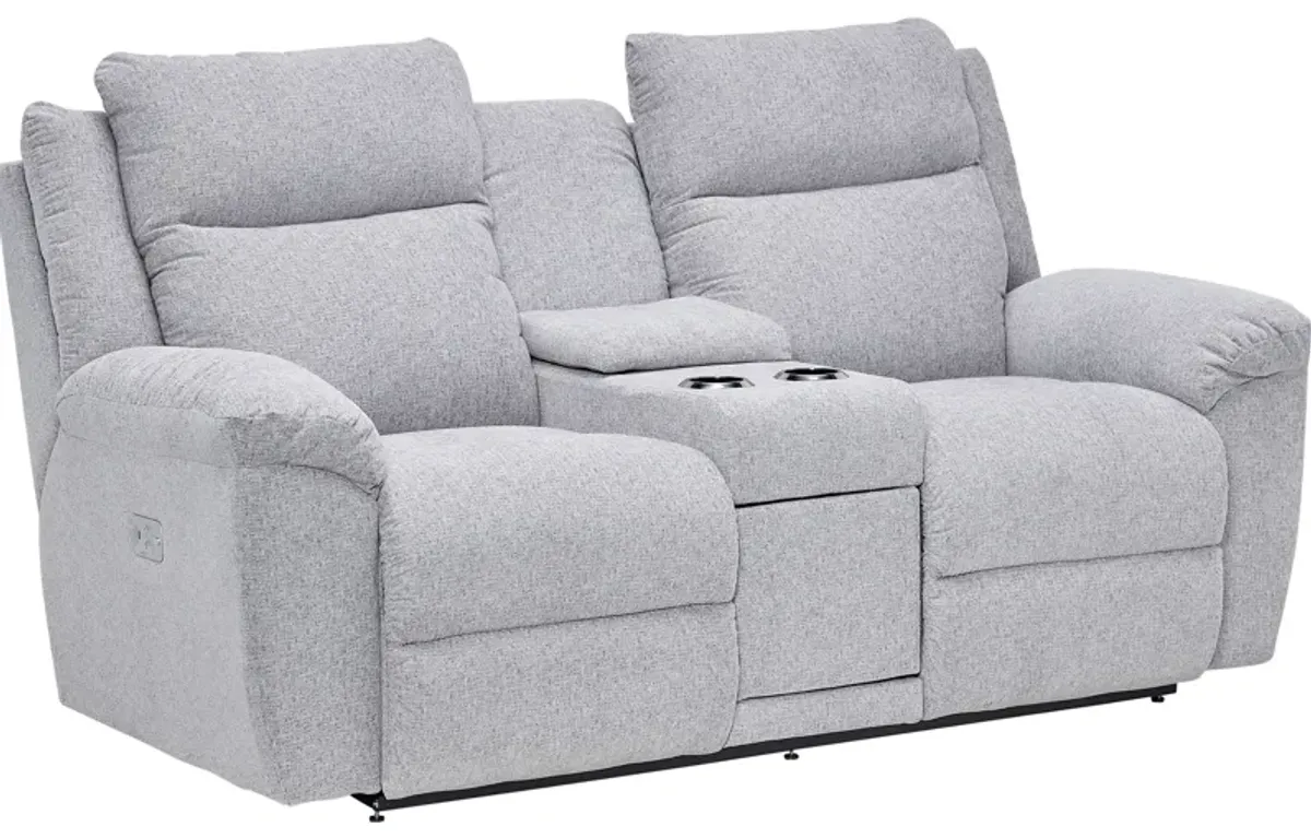 Joel Dual Power Reclining Console Loveseat by La-Z-Boy