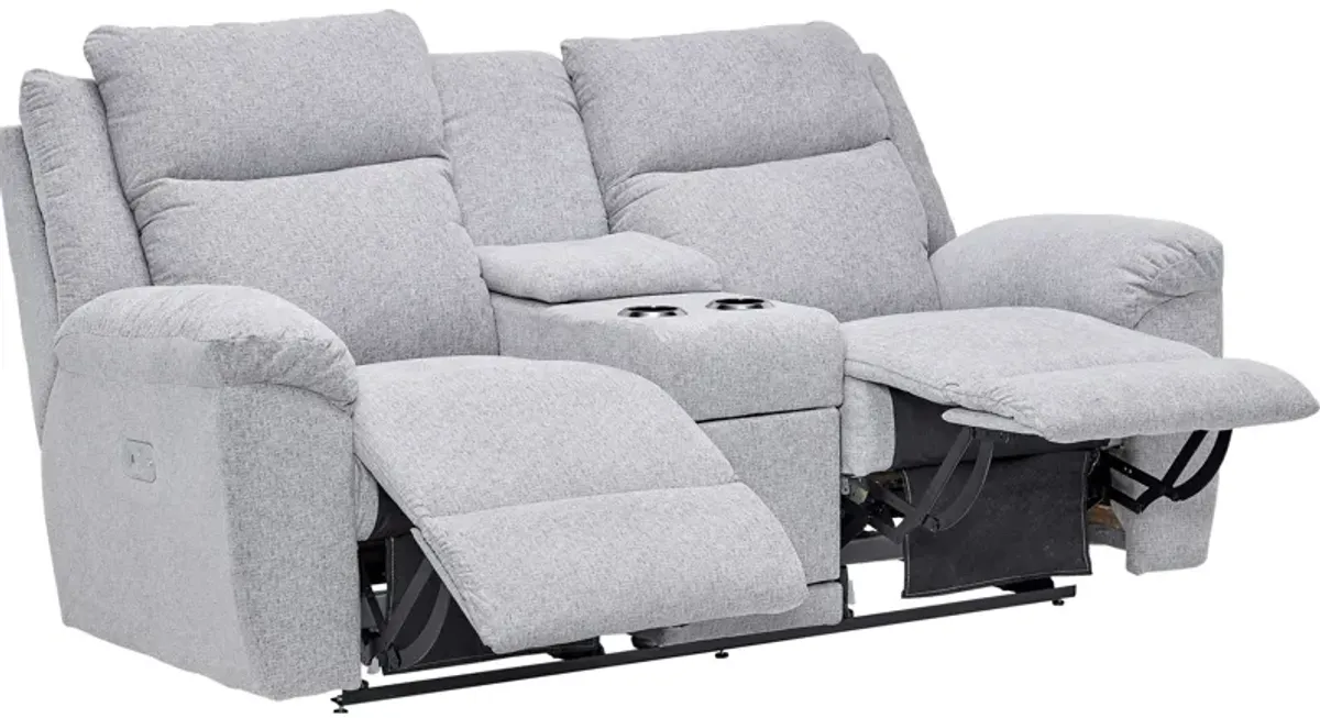 Joel Dual Power Reclining Console Loveseat by La-Z-Boy