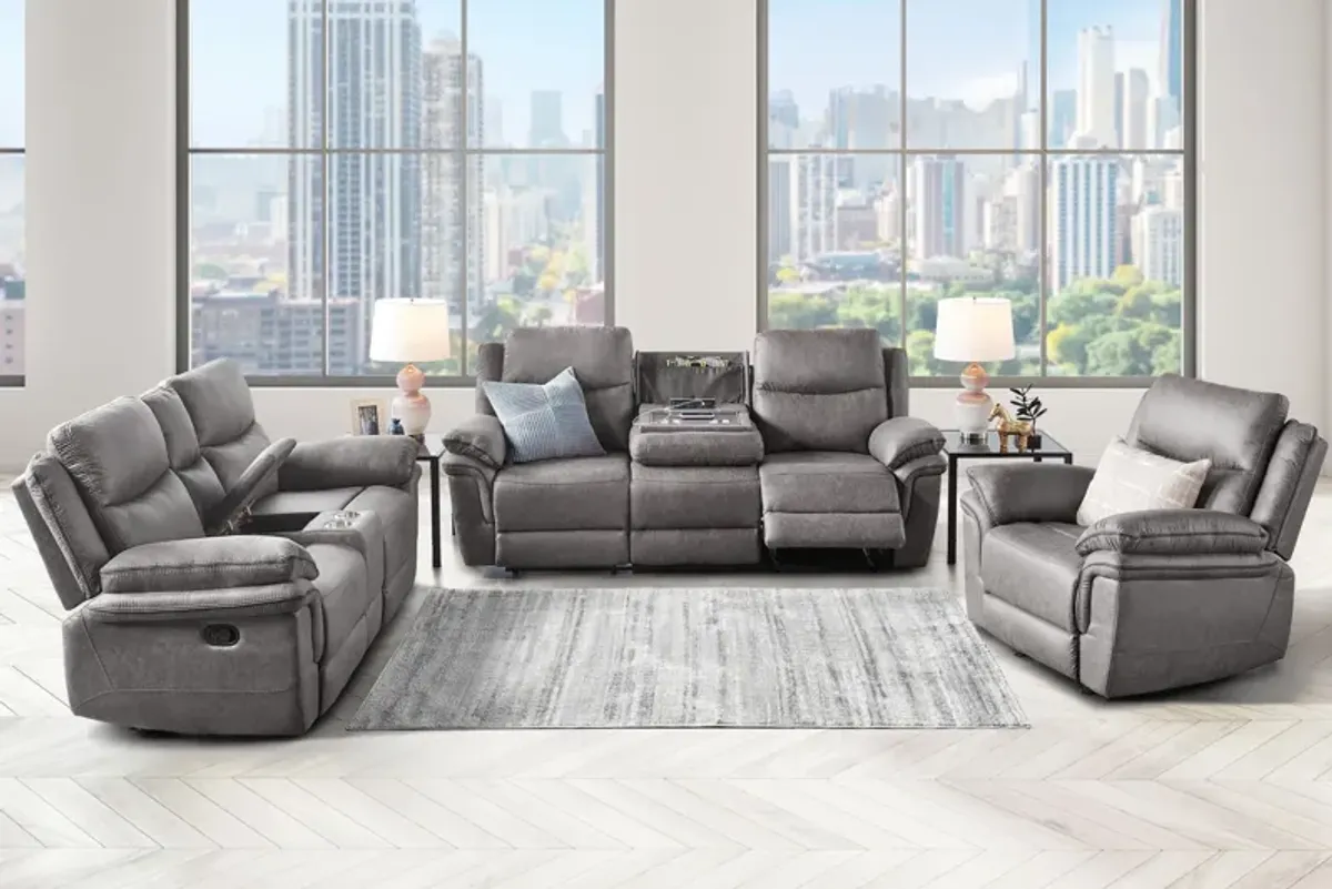 Ridley Grey Reclining Sofa