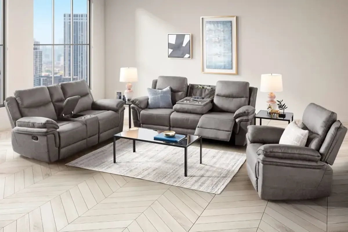 Ridley Grey Reclining Sofa