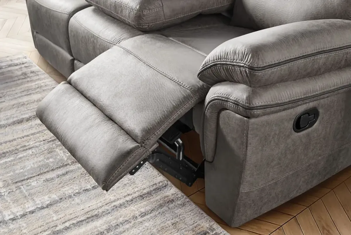 Ridley Grey Reclining Sofa