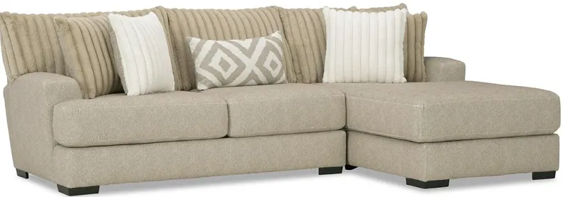 Chloe Toast 2-Piece Sectional with Right Arm Facing Chaise