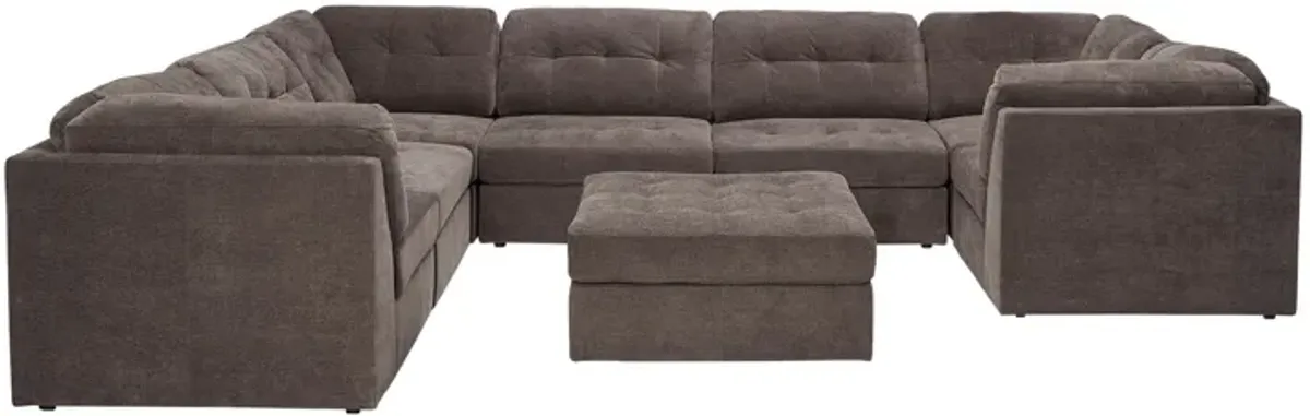 Rio Chocolate 8-Piece Sectional with Ottoman