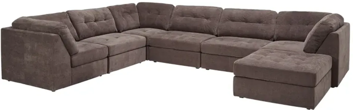 Rio Chocolate 7-Piece Sectional with Ottoman