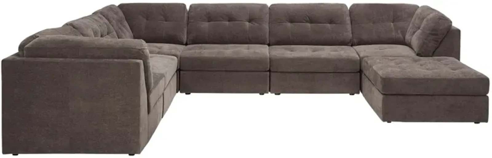 Rio Chocolate 7-Piece Sectional with Ottoman