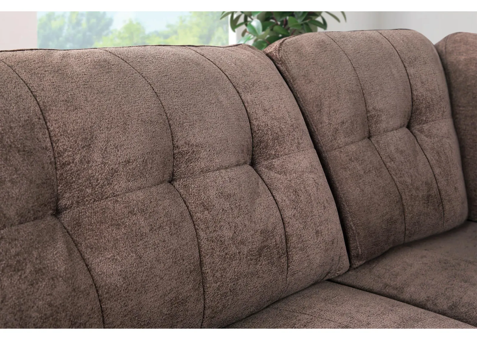 Rio Chocolate 5-Piece Sectional with Ottoman