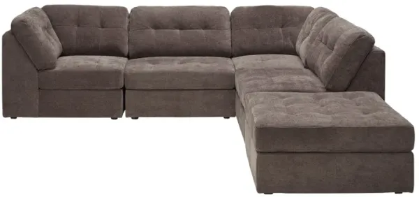 Rio Chocolate 5-Piece Sectional with Ottoman