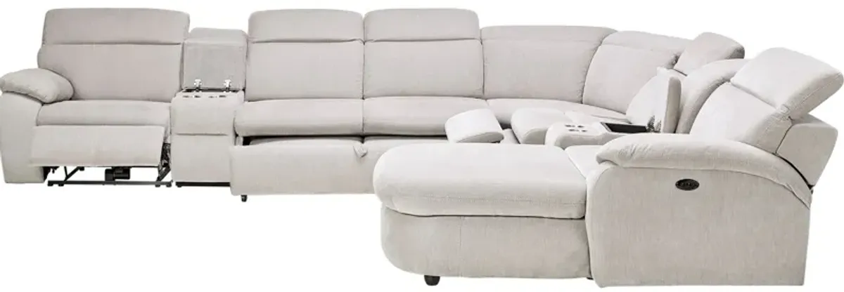 Arc Dove 7-Piece Power Reclining Sectional with Right Arm Facing Chaise