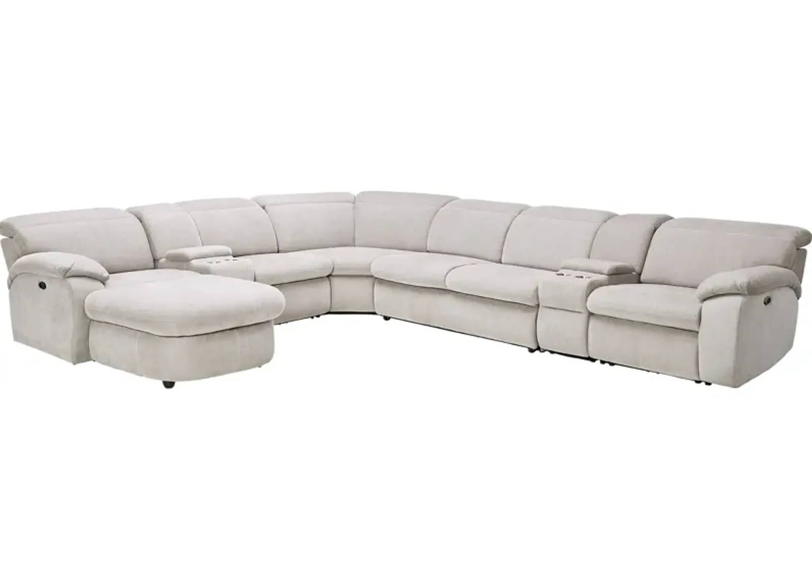 Arc Dove 7-Piece Power Reclining Sectional with Left Arm Facing Chaise