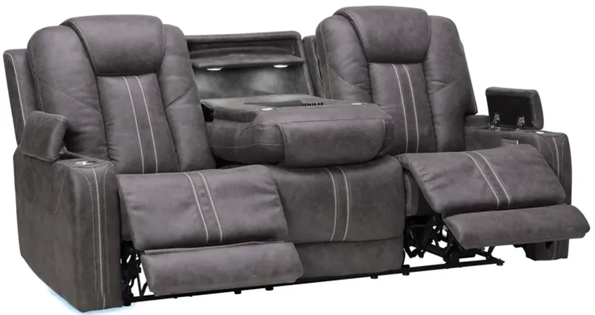 Maverick2 Grey Audio Triple Power Reclining Sofa