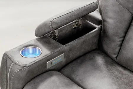 Maverick2 Grey Audio Triple Power Reclining Sofa