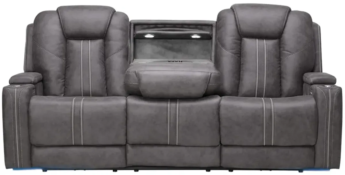 Maverick2 Grey Audio Triple Power Reclining Sofa