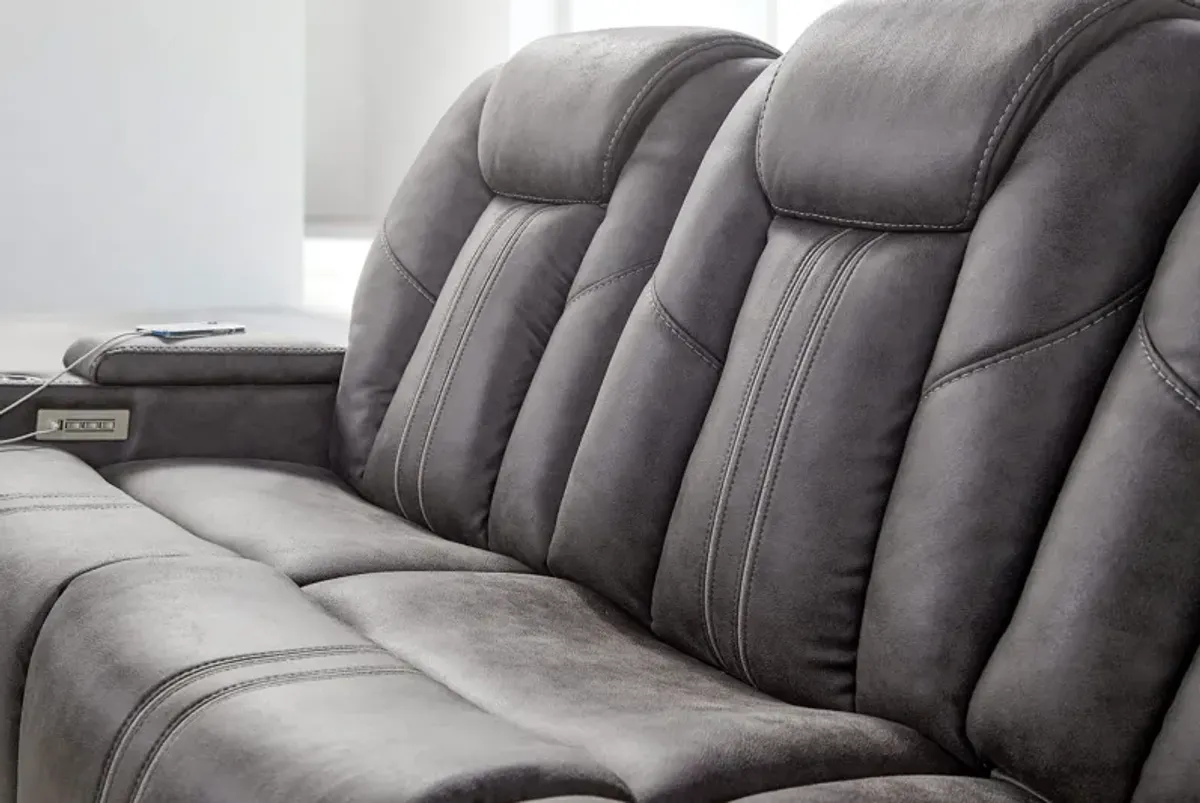 Maverick2 Grey Audio Triple Power Reclining Sofa