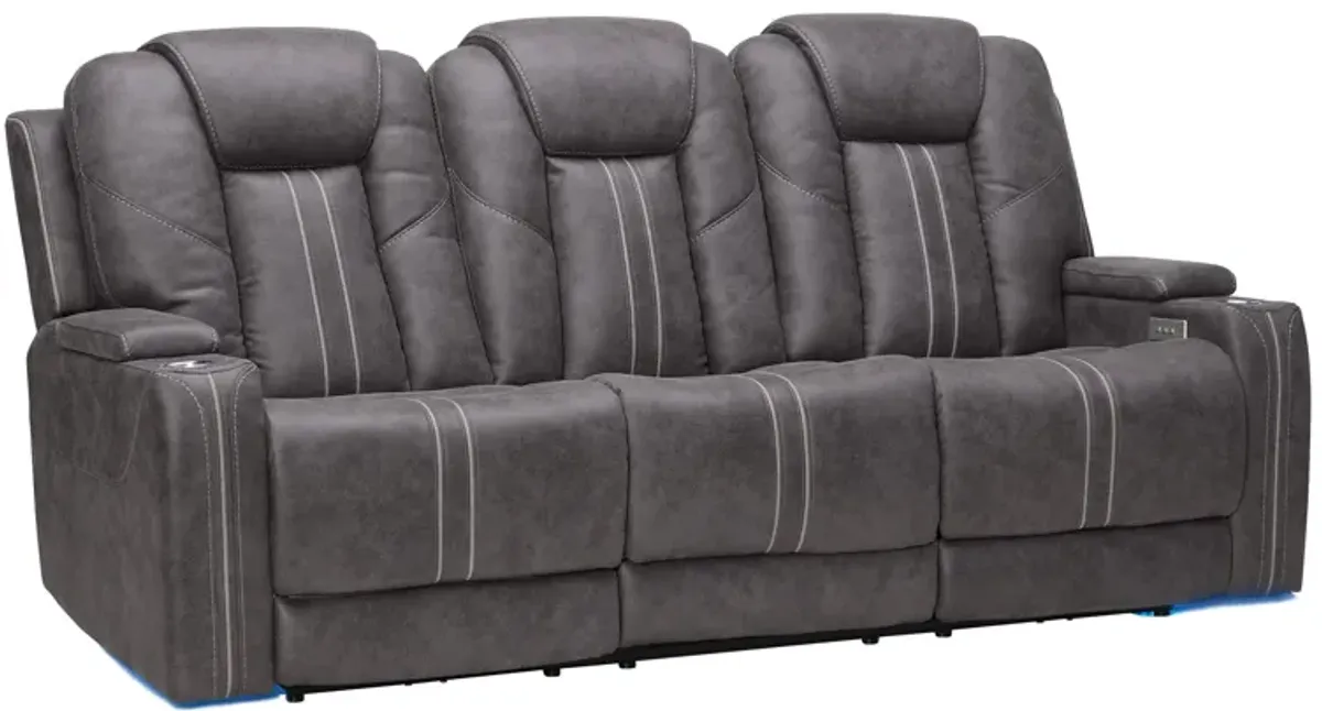 Maverick2 Grey Audio Triple Power Reclining Sofa