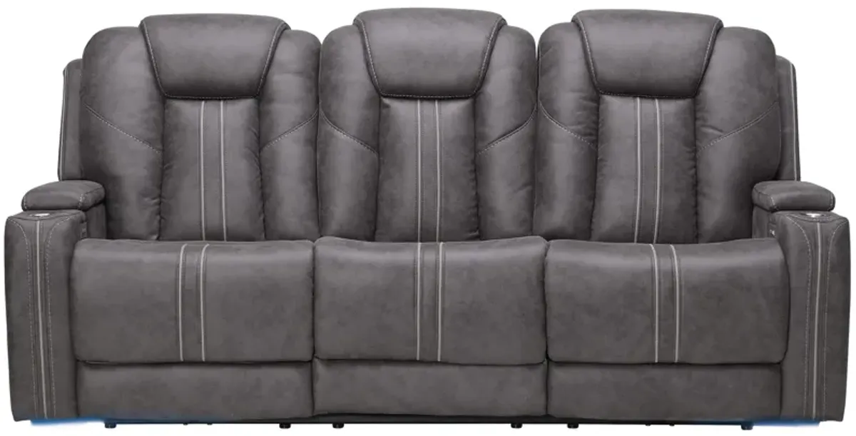 Maverick2 Grey Audio Triple Power Reclining Sofa