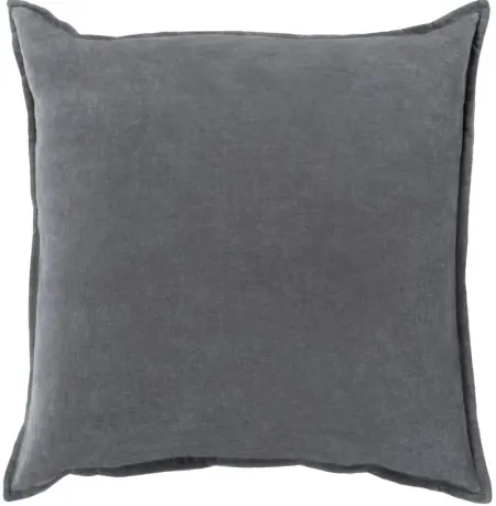 Cotton Velvet Charcoal 20" Accent Pillow
