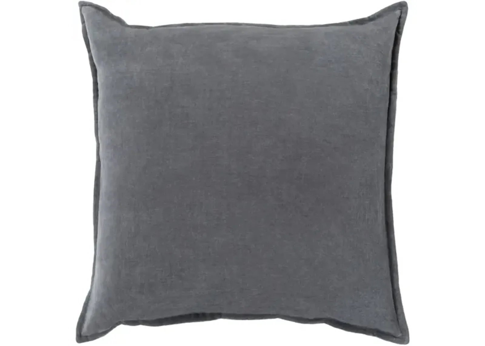 Cotton Velvet Charcoal 20" Accent Pillow