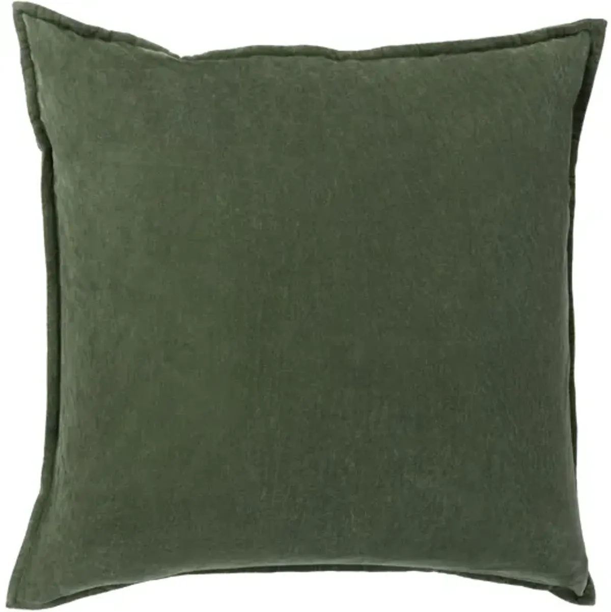 Cotton Velvet Medium Green 20" Accent Pillow