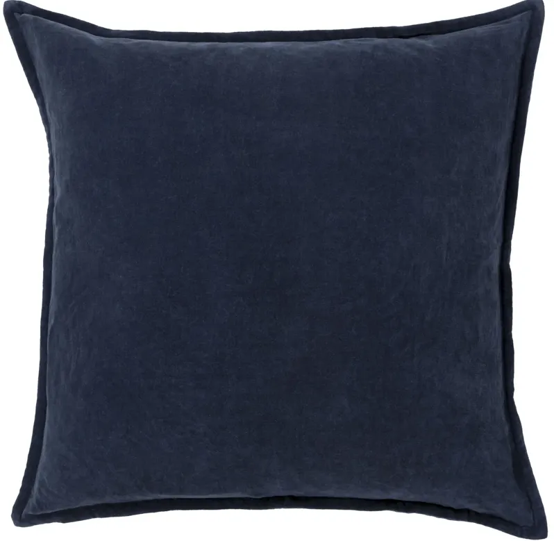 Cotton Velvet Navy 20" Accent Pillow