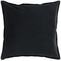Cotton Velvet Black 20" Accent Pillow