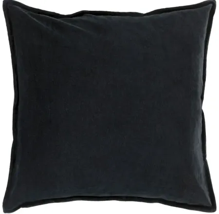 Cotton Velvet Black 20" Accent Pillow