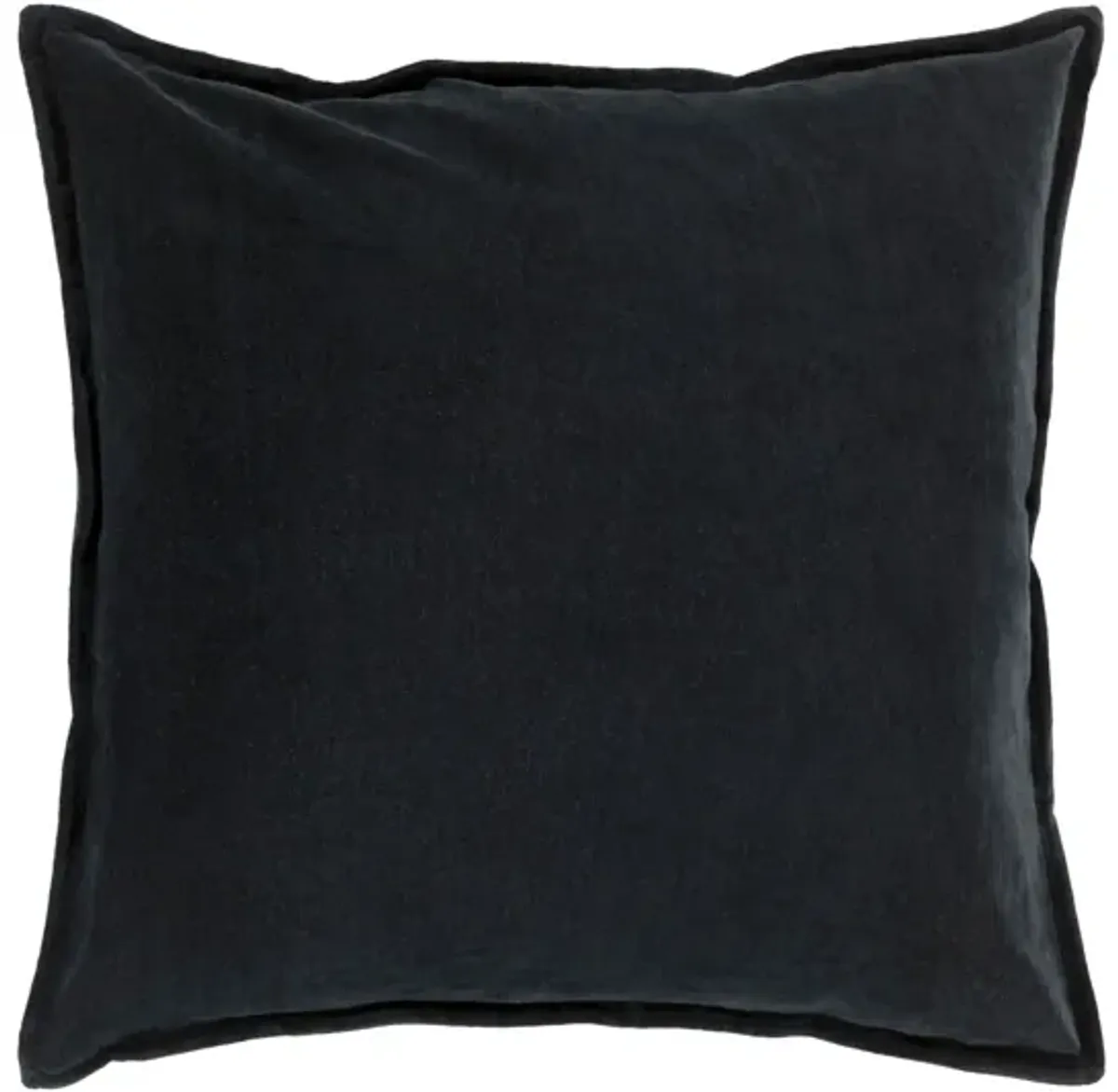 Cotton Velvet Black 20" Accent Pillow