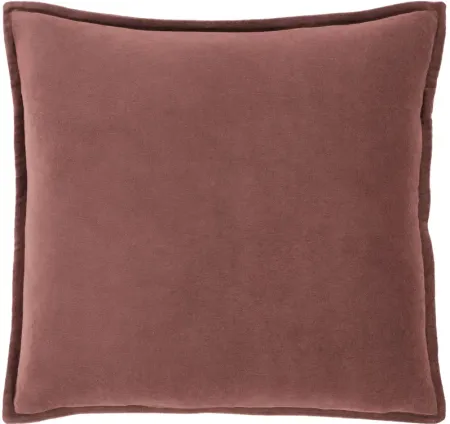 Cotton Velvet Dark Brown 20" Accent Pillow