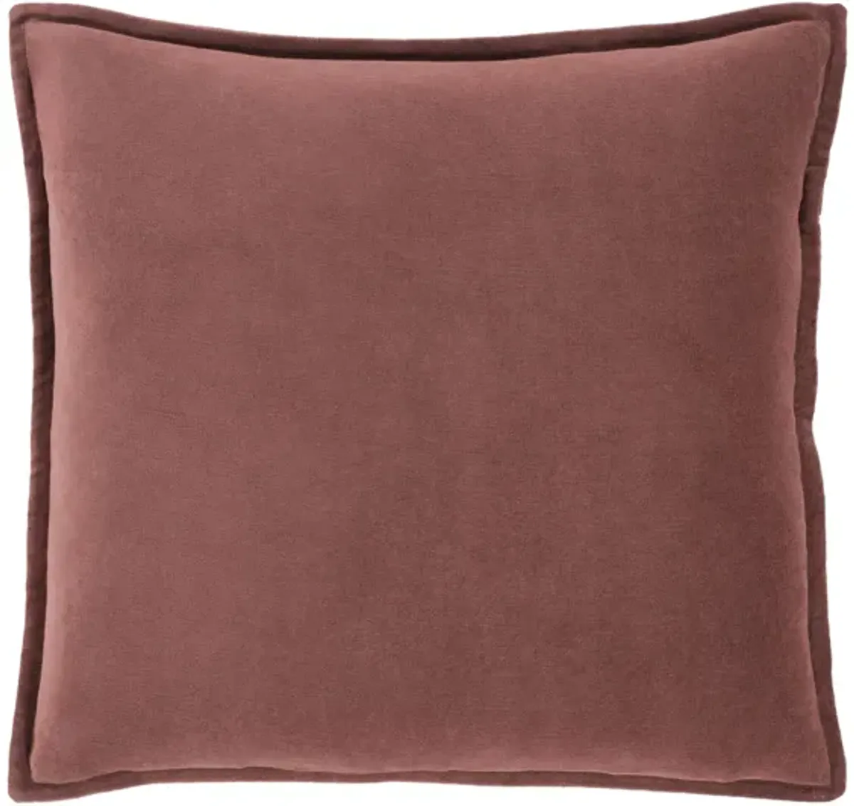 Cotton Velvet Dark Brown 20" Accent Pillow