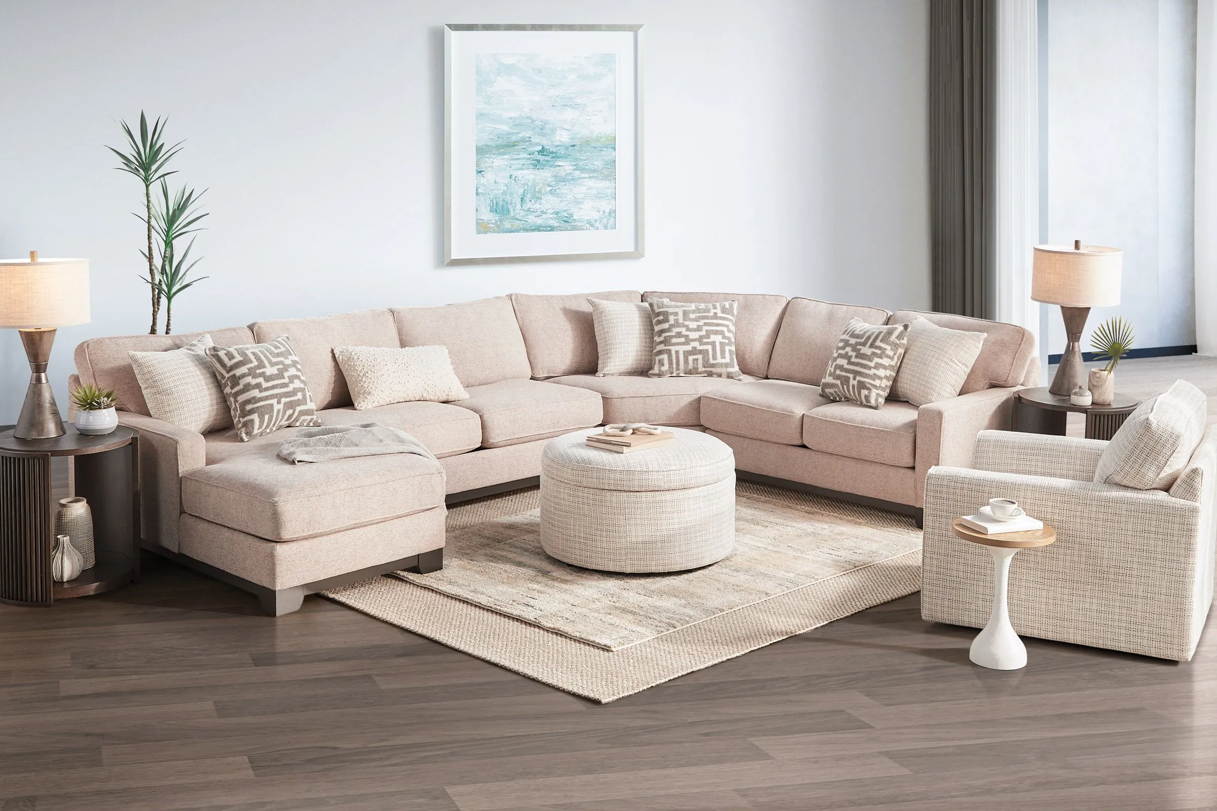 Hartley 4-Piece Sectional with Left Arm Facing Chaise by Jonathan Louis