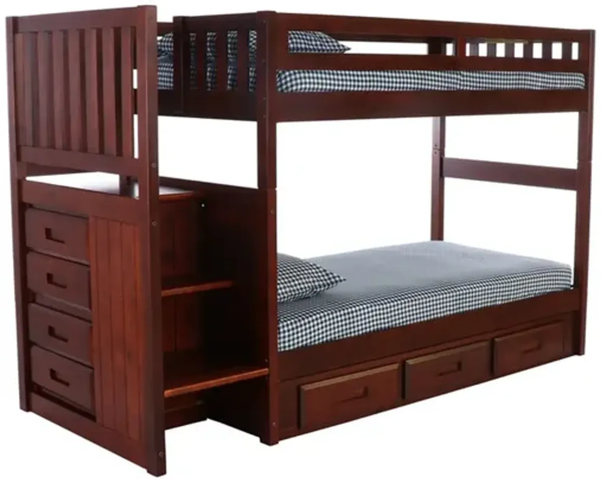 Mason Twin over Twin Stair Bunk Bed