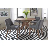 Quinn Table + 4 Grey Chairs