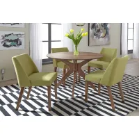 Quinn Table + 4 Green Chairs