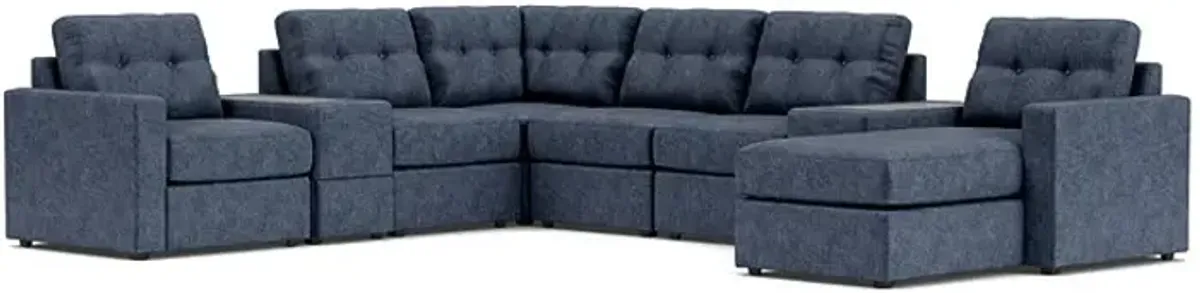 ModularOne Navy 8-Piece Sectional with Right Arm Facing Chaise