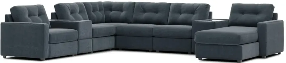ModularOne Navy 8-Piece Sectional with Right Arm Facing Chaise