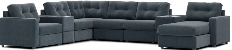 ModularOne Navy 8-Piece Sectional with Right Arm Facing Chaise