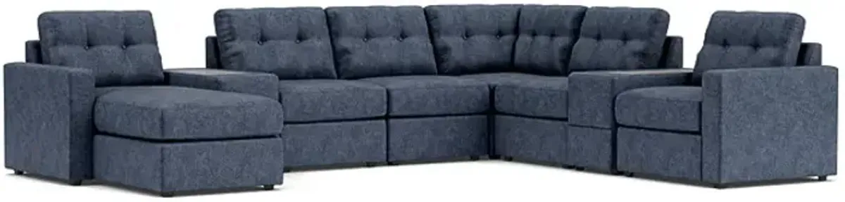 ModularOne Navy 8-Piece Sectional with Left Arm Facing Chaise