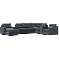 Modular One Navy 8-Piece Sectional with E-Console & Left Arm Facing Chaise