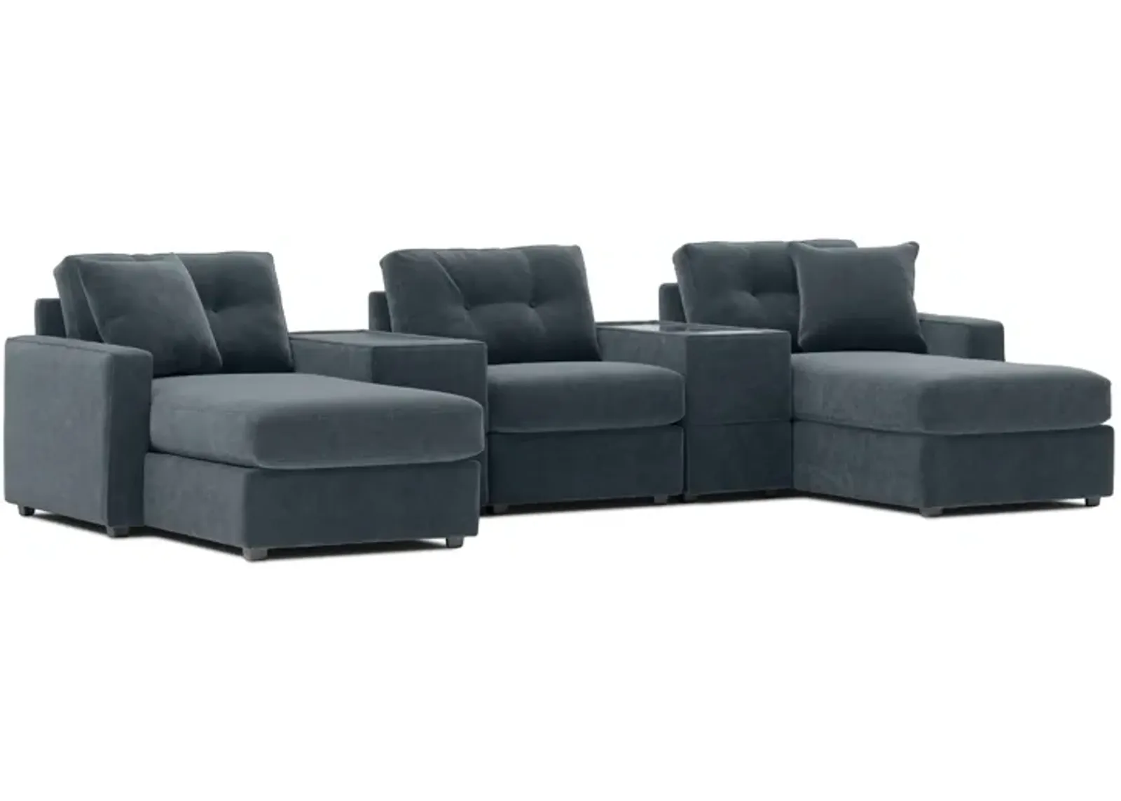 ModularOne Navy 5-Piece Sectional with E-Console & Dual Chaise