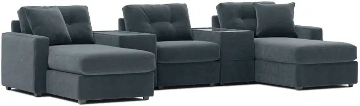 ModularOne Navy 5-Piece Sectional with E-Console & Dual Chaise