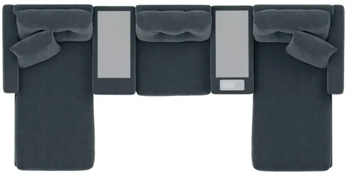 ModularOne Navy 5-Piece Sectional with Dual Chaise