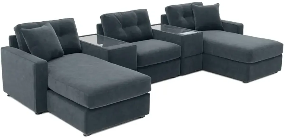 ModularOne Navy 5-Piece Sectional with Dual Chaise